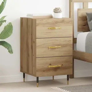 vidaXL Cabinet de chevet avec tiroir Chêne artisanal 40 x 40 x 66 cm pas cher