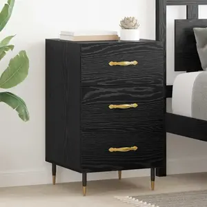 vidaXL vidaXL Cabinet de chevet Chêne noir 40 x 40 x 66 cm Bois d'ingé... pas cher