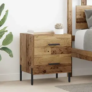 vidaXL Cabinet de chevet avec tiroir Bois ancien 40 x 35 x 47.5 cm pas cher