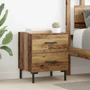 vidaXL vidaXL Cabinet de chevet 2 pcs Bois ancien 40 x 35 x 47,5 cm pas cher