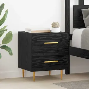 vidaXL Cabinet de chevet 2 pcs Chêne noir 40 x 35 x 47,5 cm pas cher