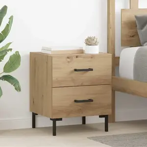 vidaXL Cabinet de chevet 2 pcs Chêne artisanal 40 x 35 x 47,5 cm pas cher