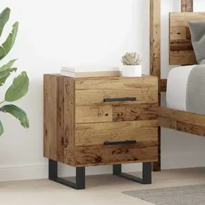 vidaXL Cabinet de chevet avec tiroir Bois ancien 40 x 35 x 47.5 cm pas cher