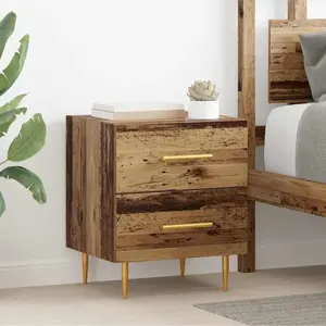 vidaXL Cabinet de chevet 2 pcs Bois Ancien 40 x 35 x 47,5 cm pas cher