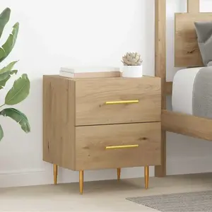 vidaXL Cabinet de chevet 2 pcs Chêne artisanal 40 x 35 x 47,5 cm pas cher