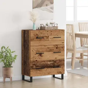 vidaXL Buffet Bois Ancien 69,5 x 34 x 90 cm Bois d'ingénierie et fer pas cher