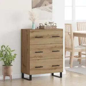 vidaXL Buffet avec tiroir Chêne artisanal 69,5 x 34 x 90 cm pas cher