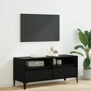vidaXL Meuble TV avec tiroir Chêne noir 100 x 34,5 x 44,5 cm pas cher