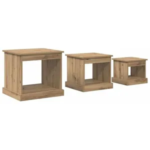 vidaXL Vidaxl Table Basse 3 Pcs Chêne Artisanal Bois D'ingénierie pas cher