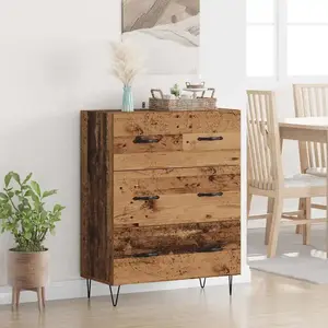 vidaXL Buffet Bois Ancien 69,5 x 34 x 90 cm Bois d'ingénierie et fer pas cher