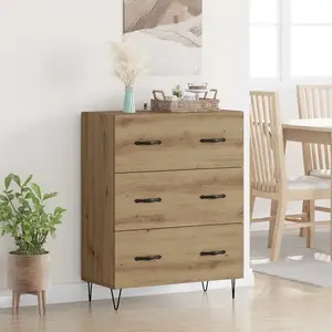 vidaXL Buffet avec tiroir Chêne artisanal 69,5 x 34 x 90 cm pas cher