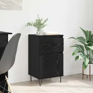 vidaXL Buffet avec tiroir Chêne noir 35 x 40 x 70 cm Bois d'ingénierie pas cher