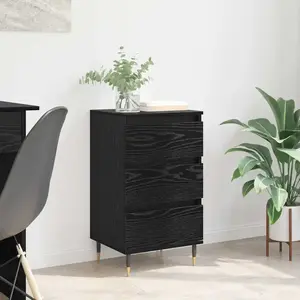 vidaXL Buffet avec tiroir Chêne noir 35 x 40 x 70 cm Bois d'ingénierie pas cher