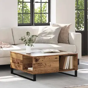 vidaXL Table basse Bois ancien 80 x 80 x 36,5 cm Bois d'ingénierie pas cher
