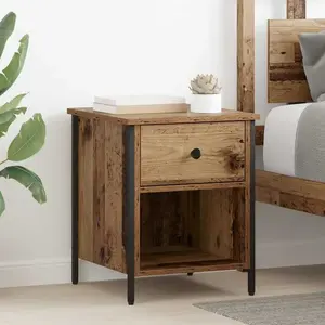 vidaXL Cabinet de chevet Bois ancien 40 x 42 x 50 cm Bois d'ingénierie pas cher