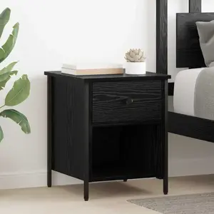 vidaXL Cabinet de chevet Chêne noir 40 x 42 x 50 cm Bois d'ingénierie pas cher
