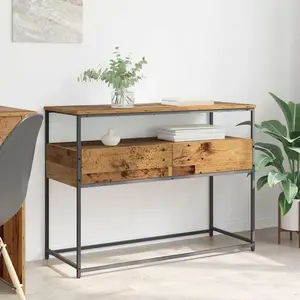 vidaXL Vidaxl Table Console Avec Tiroir Bois Ancien 100 X 40 X 75 Cm pas cher