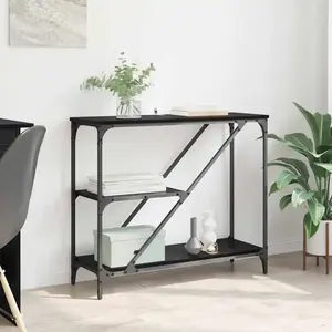 vidaXL Table console Chêne noir 88,5 x 30 x 75 cm Bois d'ingénierie pas cher