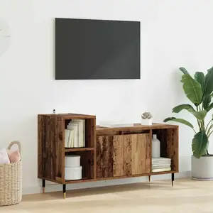 vidaXL Meuble TV Bois Ancien 100 x 35 x 55 cm Bois d'ingénierie pas cher