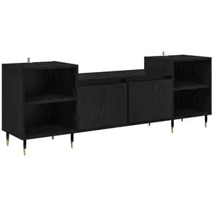 vidaXL Meuble TV Chêne noir 160 x 35 x 55 cm Bois d'ingénierie pas cher