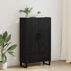 vidaXL Haut Armoire Chêne noir 69,5 x 30 x 115 cm Bois d'ingénierie pas cher