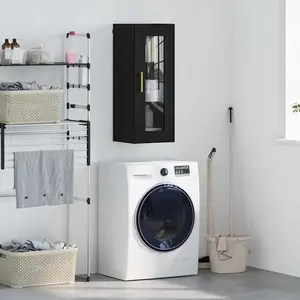 vidaXL Meuble mural Chêne noir 34,5 x 34 x 90 cm pas cher