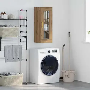 vidaXL Meuble mural Chêne artisanal 34,5 x 34 x 90 cm pas cher