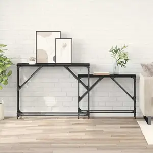 vidaXL Table console 2 pcs Chêne noir 100 x 28 x 75 cm pas cher