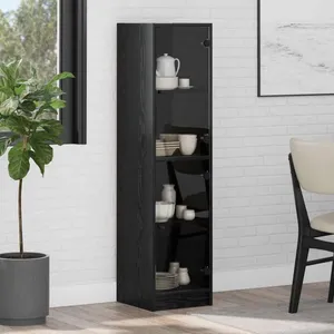 vidaXL Vidaxl Haut Armoire Chêne Noir 35 X 37 X 142 Cm Bois D'ingénier... pas cher