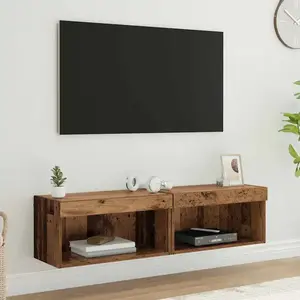 vidaXL Ensemble meuble TV avec LED Bois Ancien Bois d'ingénierie pas cher
