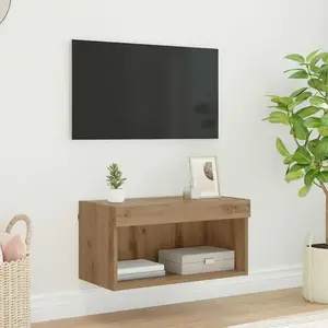 vidaXL Ensemble meuble TV avec LED Chêne artisanal Bois d'ingénierie