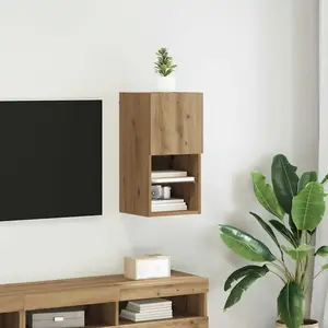 vidaXL Meuble TV mural Montage mural Chêne artisanal 30,5 x 30 x 60 cm pas cher