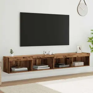 vidaXL Ensemble meuble TV avec LED Bois ancien Bois d'ingénierie pas cher