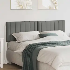 vidaXL Tête de lit capitonnée Blanc et gris clair 160 cm Pin massif pas cher