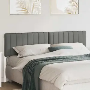vidaXL Tête de lit capitonnée Blanc et gris clair 200 cm Pin massif pas cher