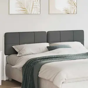 vidaXL Tête de lit capitonnée Blanc et gris clair 180 cm Pin massif pas cher