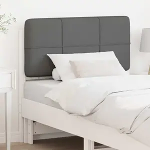 vidaXL Tête de lit capitonnée Blanc et gris clair 90 cm Pin massif pas cher