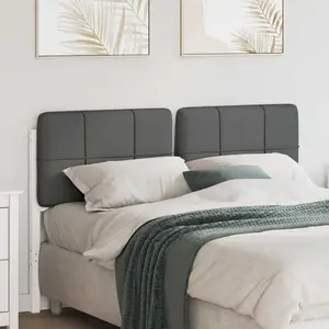 vidaXL Tête de lit capitonnée Blanc et gris clair 160 cm Pin massif pas cher
