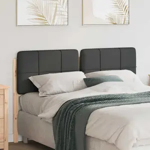 vidaXL Tête de lit capitonnée Brun et gris foncé 140 cm Pin massif pas cher