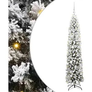 vidaXL Sapin de Noël artificiel Vert 180 cm PVC et acier et plastique pas cher