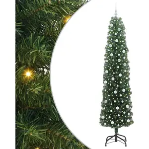 vidaXL Vidaxl Sapin De Noël Artificiel With Leds Vert 240 Cm Pvc pas cher