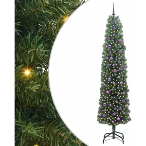 vidaXL Vidaxl Sapin De Noël Artificiel With Leds Vert 240 Cm Pvc pas cher