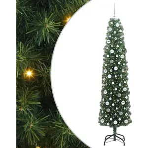 vidaXL Vidaxl Sapin De Noël Artificiel With Leds Vert 210 Cm Pvc pas cher