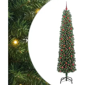 vidaXL Sapin de Noël artificiel Vert 240 cm PVC et acier et plastique pas cher