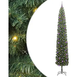 vidaXL Vidaxl Sapin De Noël Artificiel With Leds Vert 270 Cm Pvc pas cher