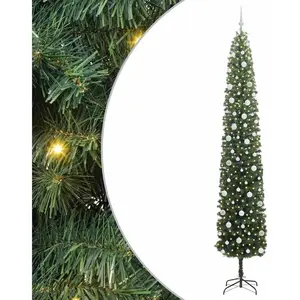 vidaXL Vidaxl Sapin De Noël Artificiel With Leds Vert 270 Cm Pvc pas cher