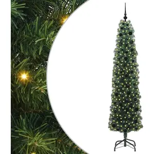 vidaXL Vidaxl Sapin De Noël Artificiel With Leds Vert 210 Cm Pvc pas cher