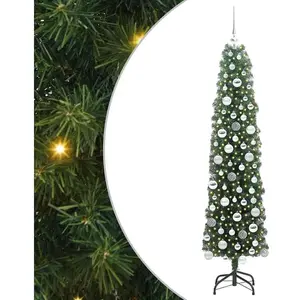 vidaXL Sapin de Noël artificiel Vert 180 cm PVC et acier et plastique pas cher