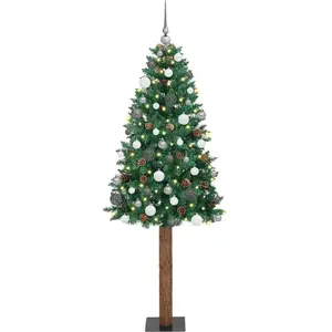 vidaXL Sapin de Noël mince Vert 77 x 77 x 210 cm PVC pas cher