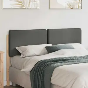 vidaXL Tête de lit capitonnée Marron et gris clair 140 cm Pin massif pas cher